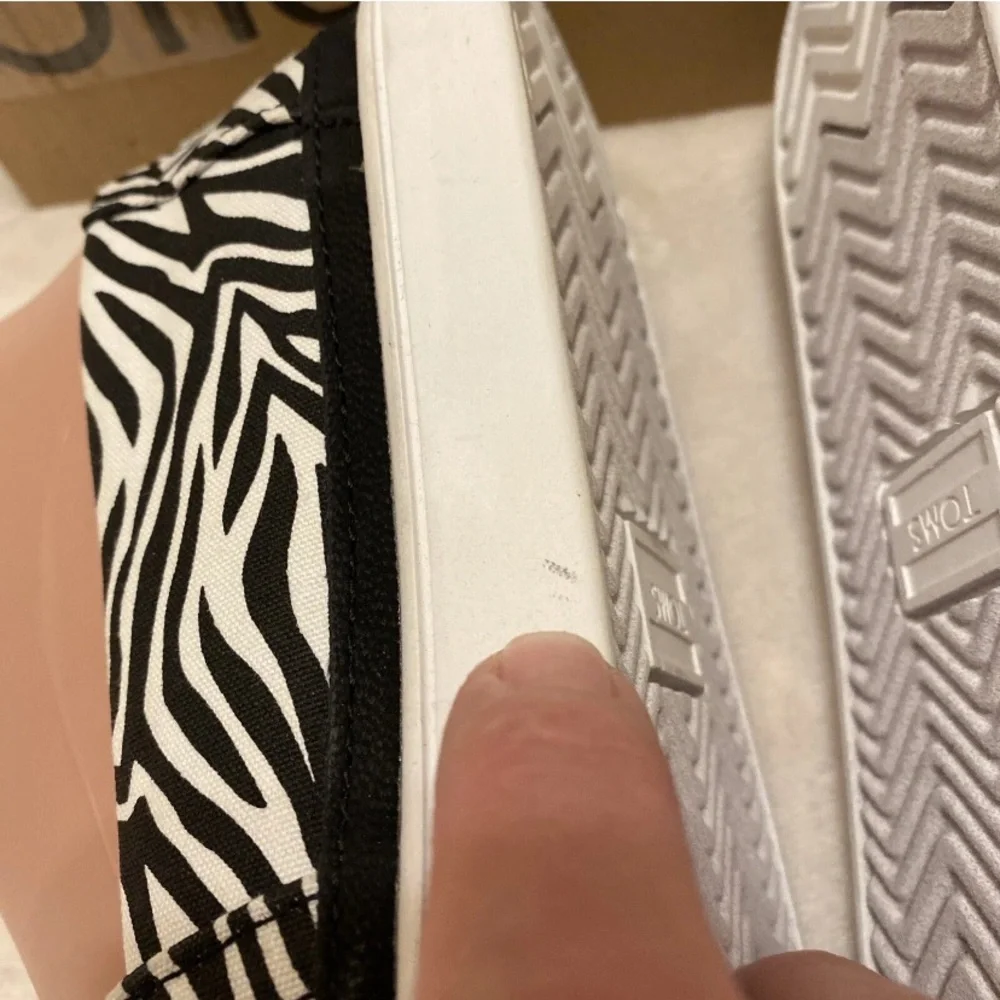 Toms Black and White Zebra Print Sneakers